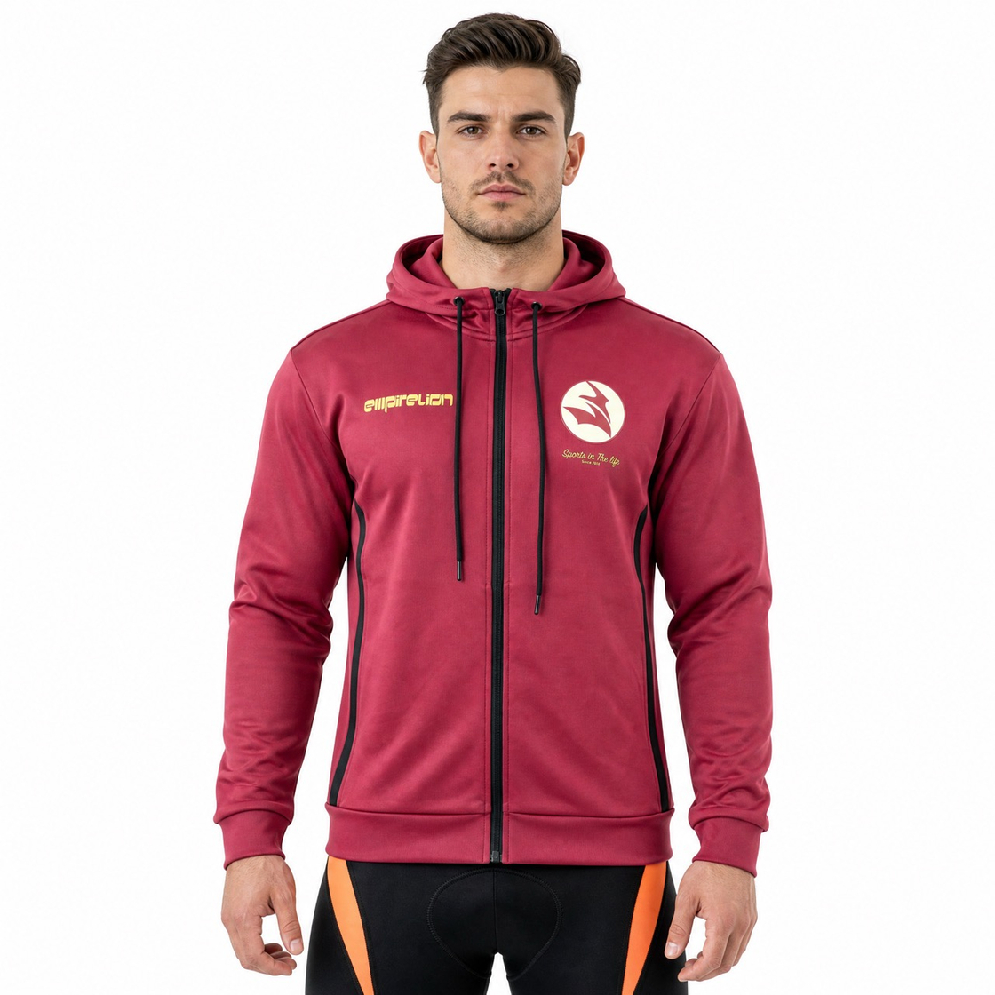 Mens Oversize Logo Print Sports Zip Through Hoodie 
