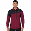 Mens Trekking Hiking Camping Color Block Zip Pocket Shirts
