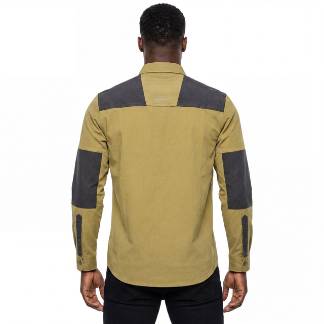 Mens Hiking Shirts Zip Patch Pocket Trekking Tops