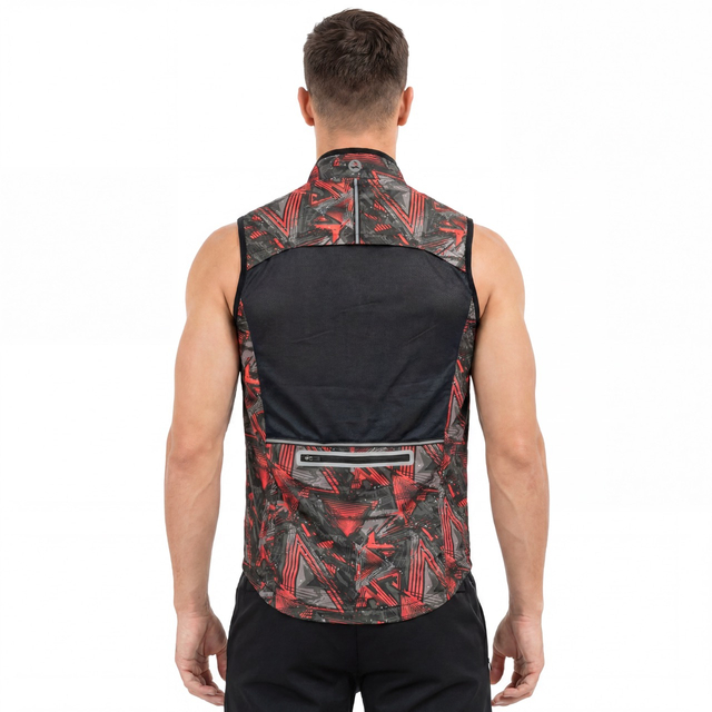 Men's Allover Print Water Proof Wind Vest