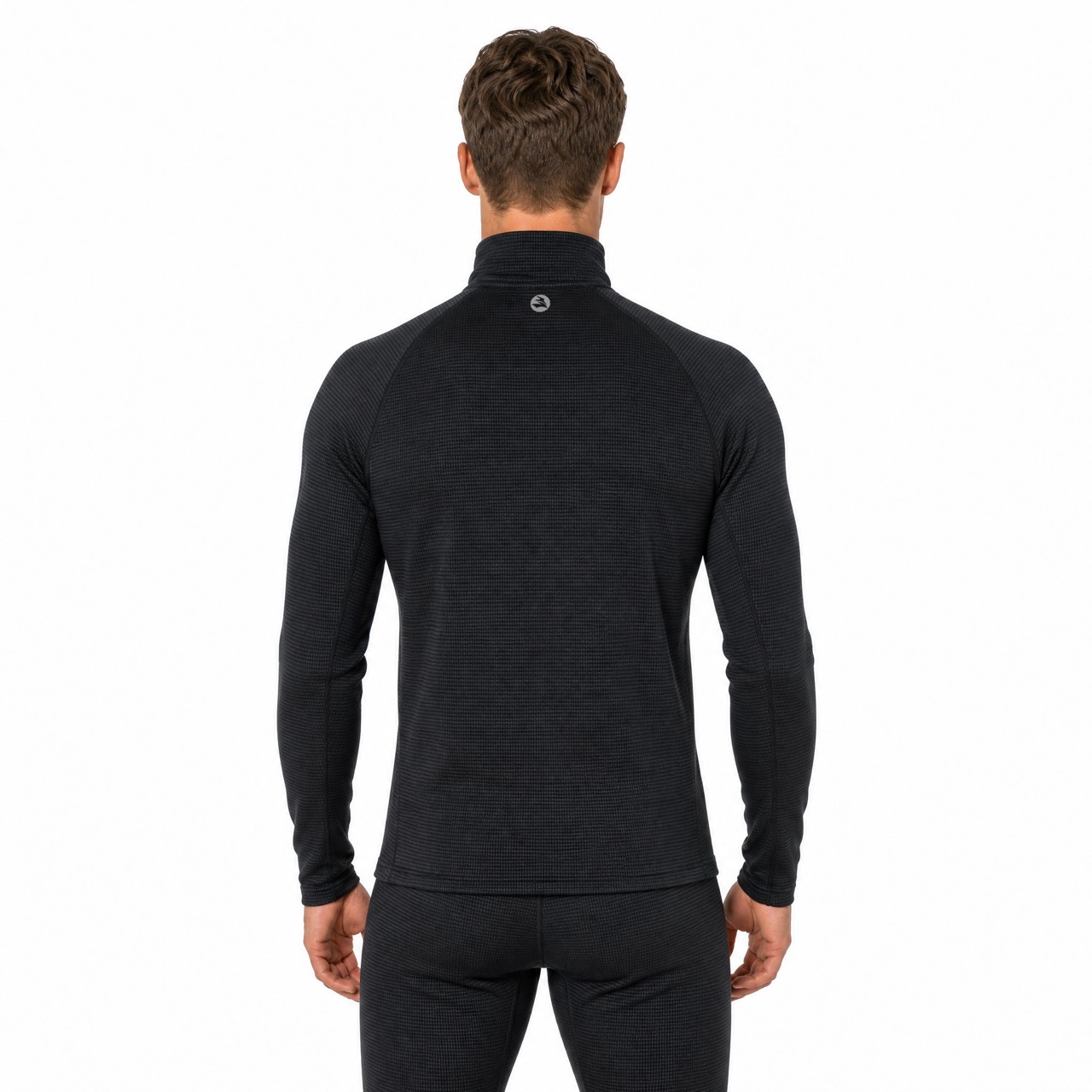 Mens Panels Yarn Dyed Inner Fleece Baselayer Half Zip Workout Thermal Tops