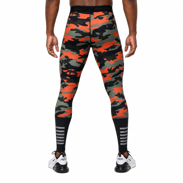 Mens Camouflage Print Baselayer Jersey Pants