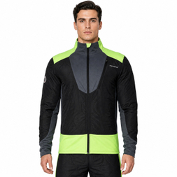 Mens Wind Proof Outdoor Quilting Color Block Fluro Trims Jacket