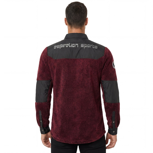 Mens Hiking Camping Windproof Shaggy Fuzzy Melange Fleece Shirts