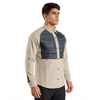 Mens Quilting Panel Windproof Hiking Running Shirts