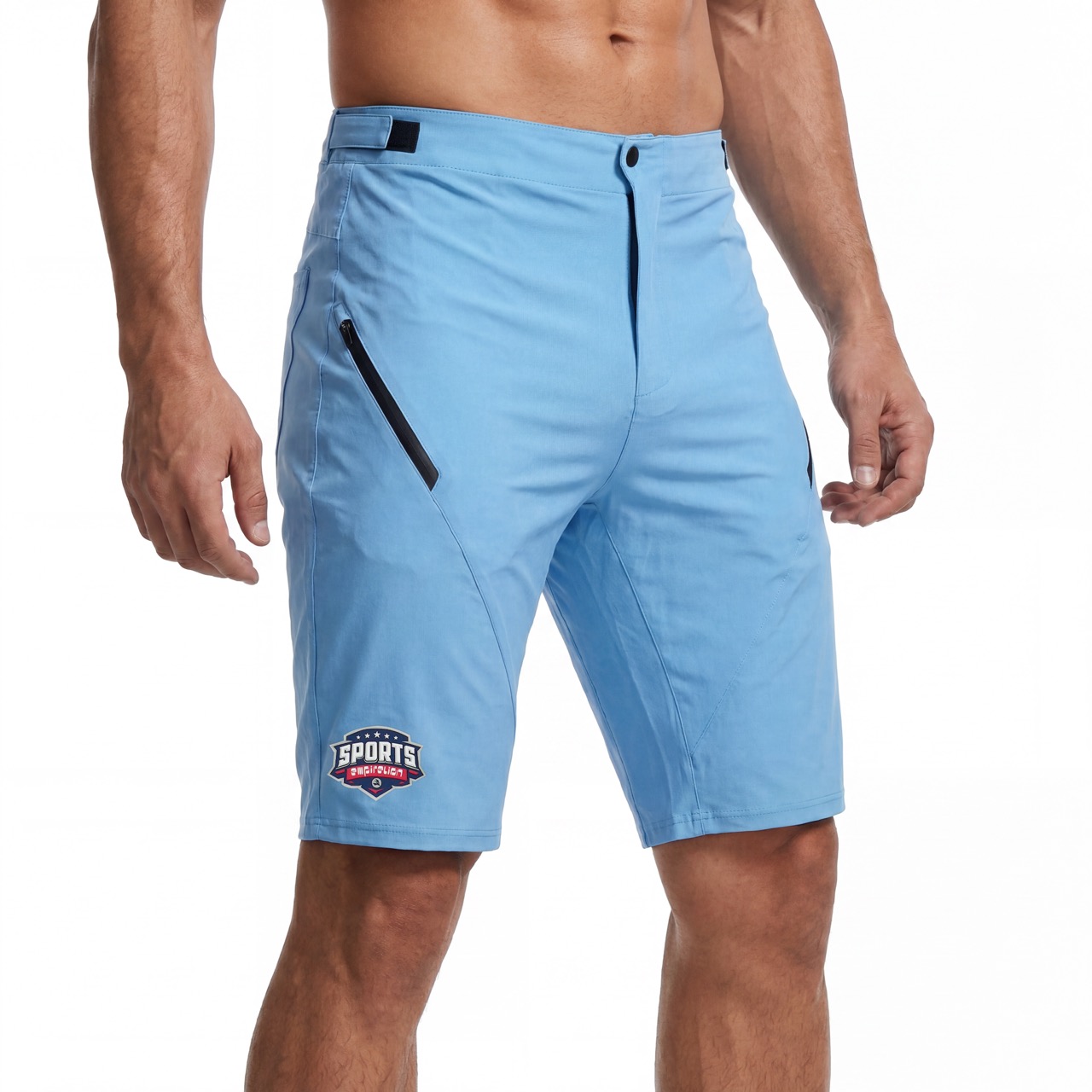Mens Cycling Hikiing Zipper Pockets Short