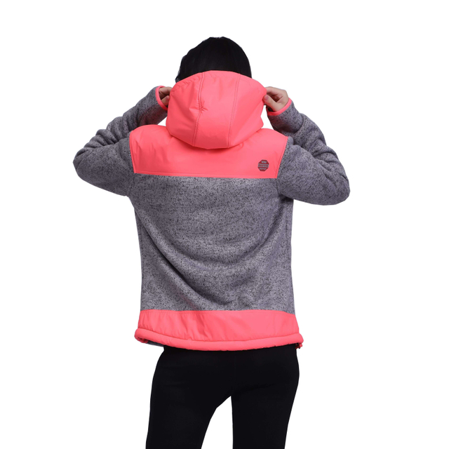 Women Bonded Shaggy Windproof Zipper Hoodie Jacket
