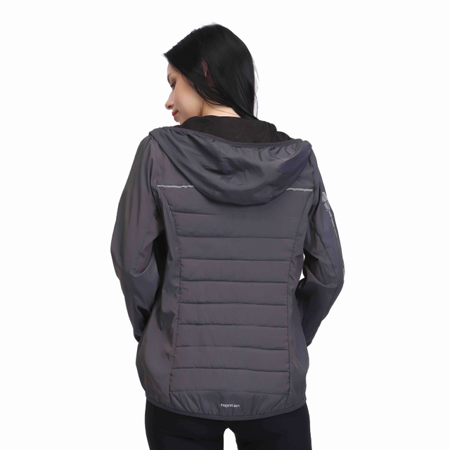 Women's Quilted Insulated Hybrid Light Weight Hoodie Jacket