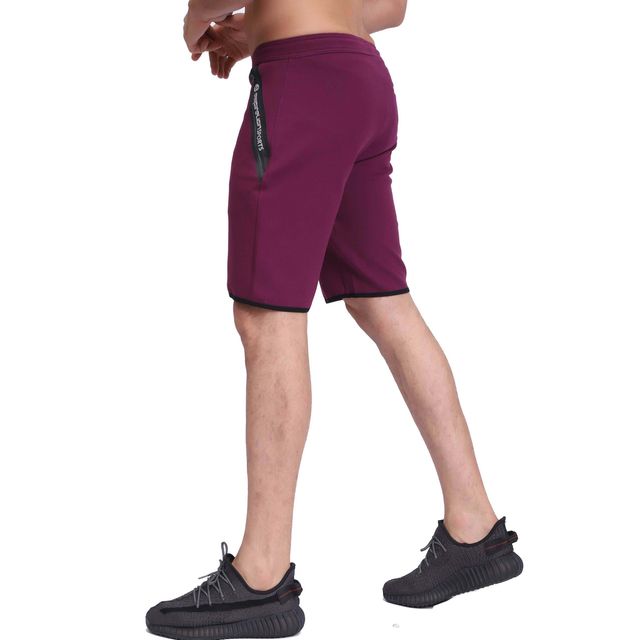Men's Running Elastic Waist Zip Pockets Sports Joggers Shorts