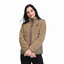 Women Sherpa Short Jackets Patchwork Fleece Coat with Zipper Pockets