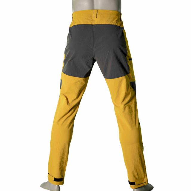 Mens Color Block Trekking Trousers Elastic Waist Hiking Pant