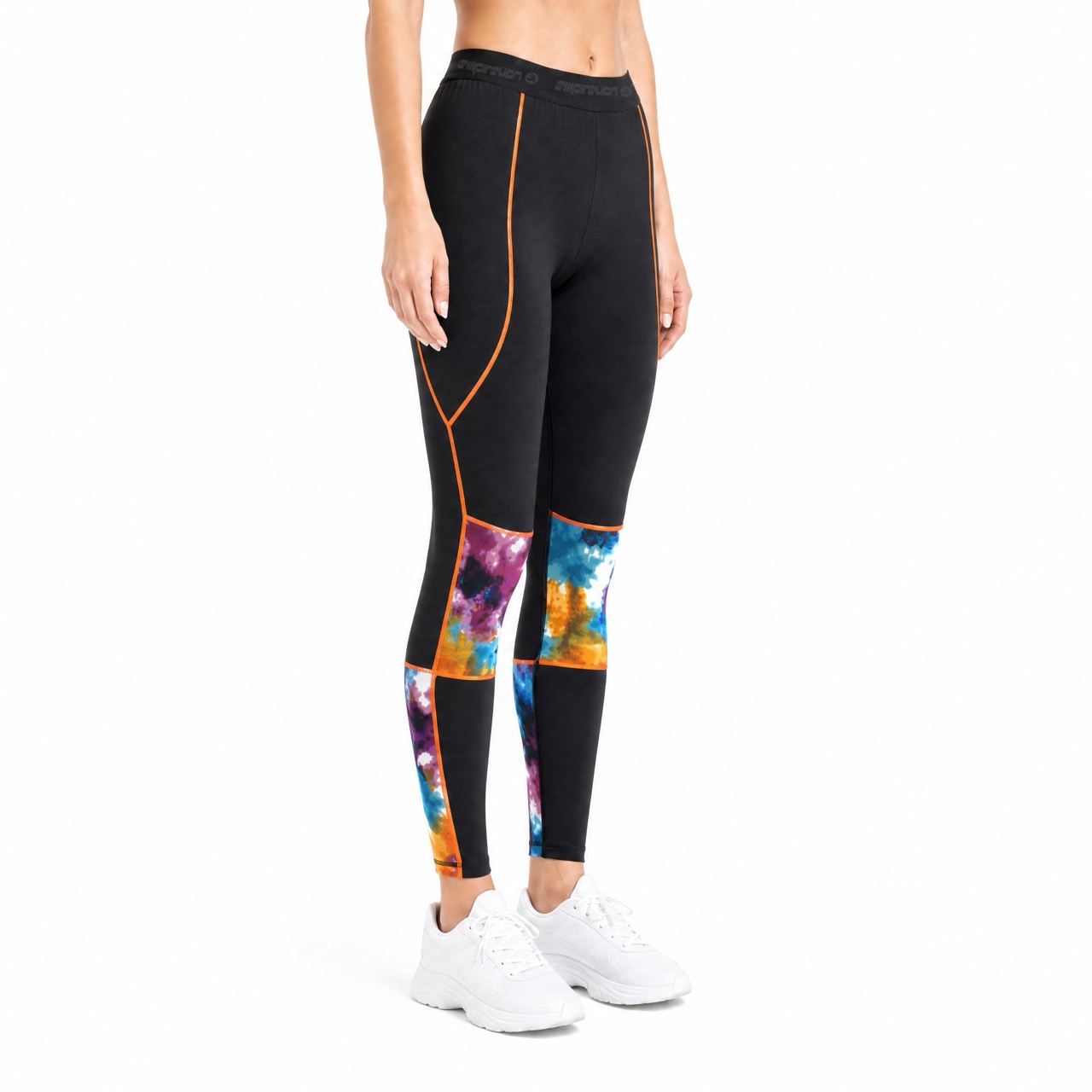 VMTR Women Light Weight Print Panels Legging Pant