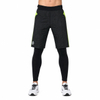 Mens Wind Proof Outdoor Quilting Color Block Baselayer 2 in 1 Adjustable Waist Pant