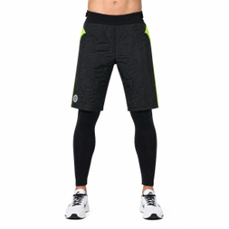 Mens Wind Proof Outdoor Quilting Color Block Baselayer 2 in 1 Adjustable Waist Pant
