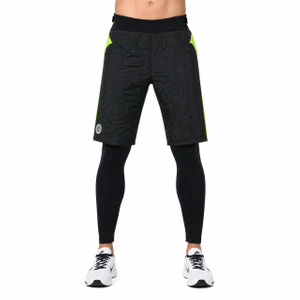 Mens Wind Proof Outdoor Quilting Color Block Baselayer 2 in 1 Adjustable Waist Pant