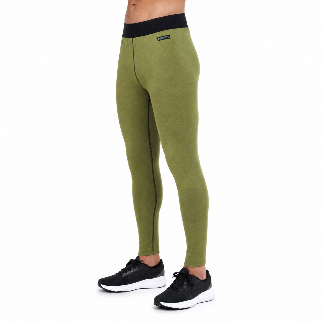 Mens Reversible Color Blocked Baselayer Double Brushed Fleece Underwear Pant