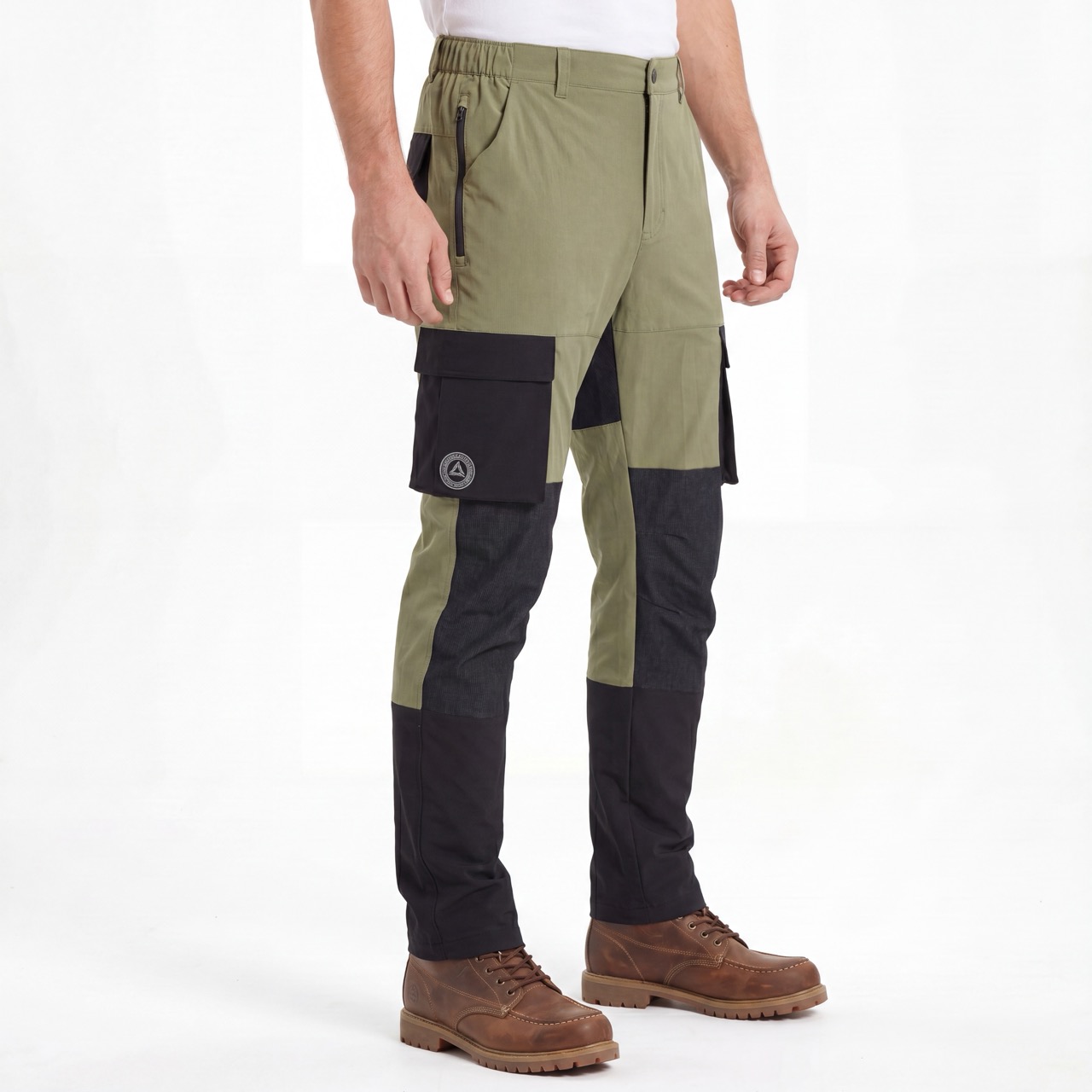 Mens Sports Fashion Cargo Pants Color Block Trekking Trousers