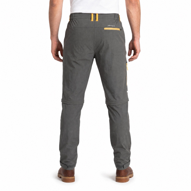 Mens Sports Fashion Zipper Off Pants Color Block Trekking Trousers