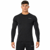Mens Compression Baselayer Reflective Trims Active Slim Fit Tops