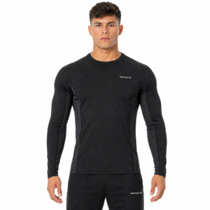 Mens Compression Baselayer Reflective Trims Active Slim Fit Tops
