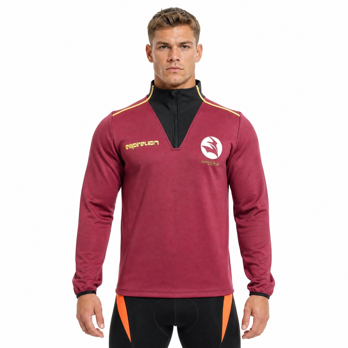 Mens Half Zip Color Block Term Sports Jacket