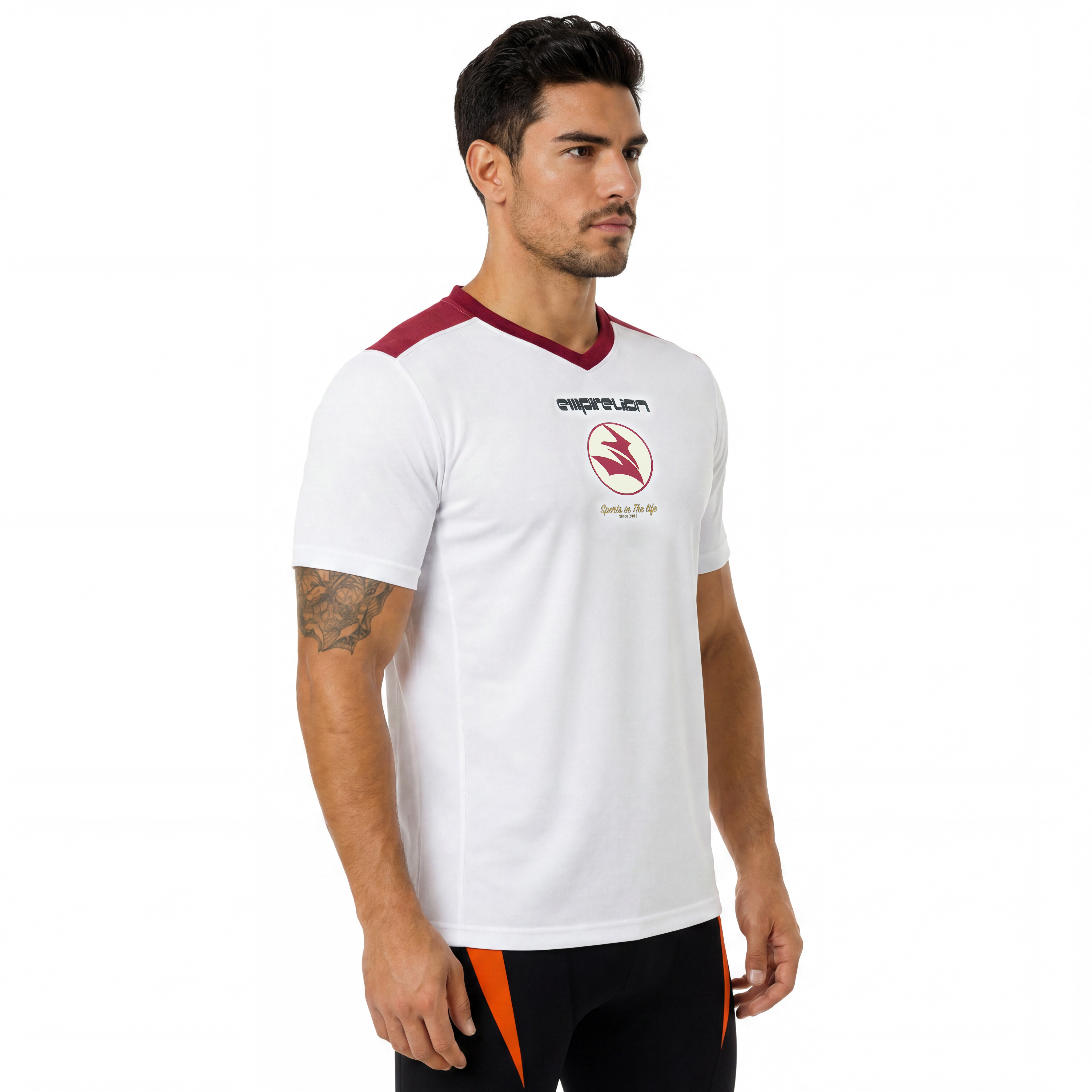 Mens V Neck Soccer Jersey T-shirt