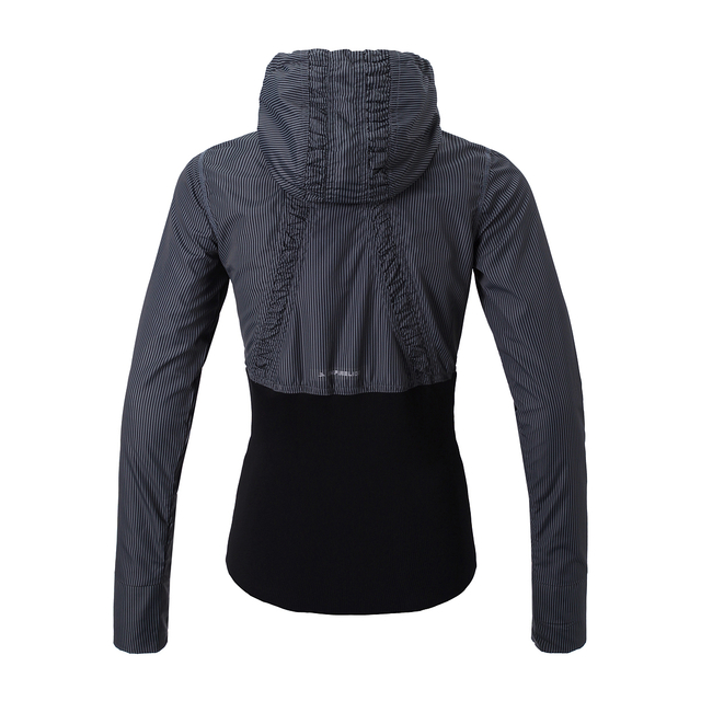 Women's Stripes Print Lightweight Full Zip Rib Hem Hoodie Jackets 