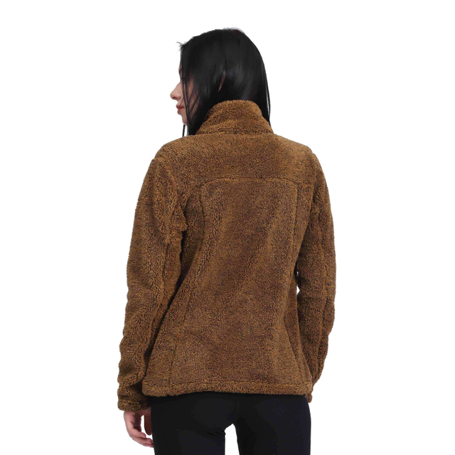 Women's Faux Fur Stand Collar Zip Windproof Warm Jacket