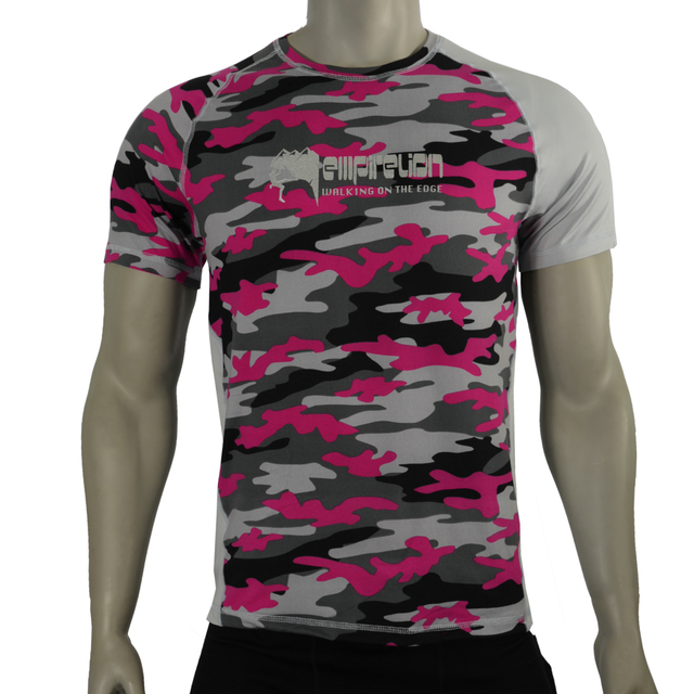Men's Boys Rock Climbing Camouflage Printed Athletic Workout T-shirt