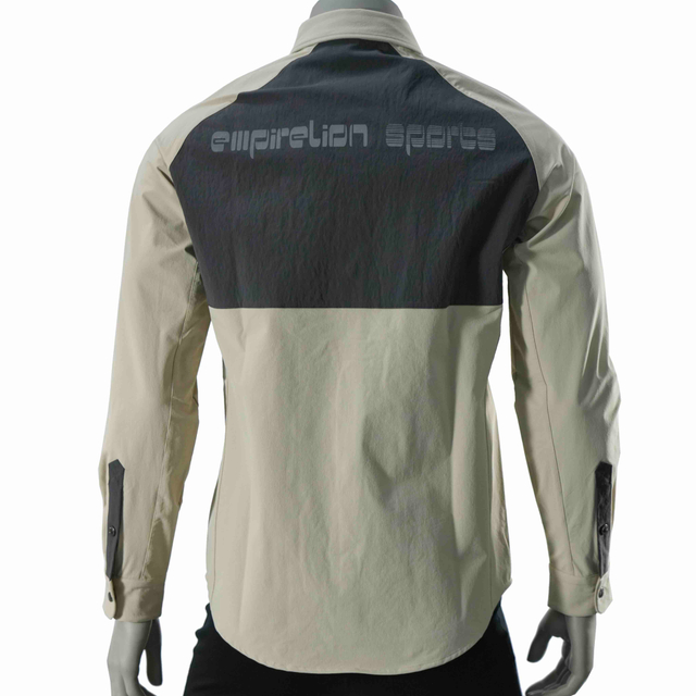 Mens Quilting Panel Windproof Hiking Running Shirts