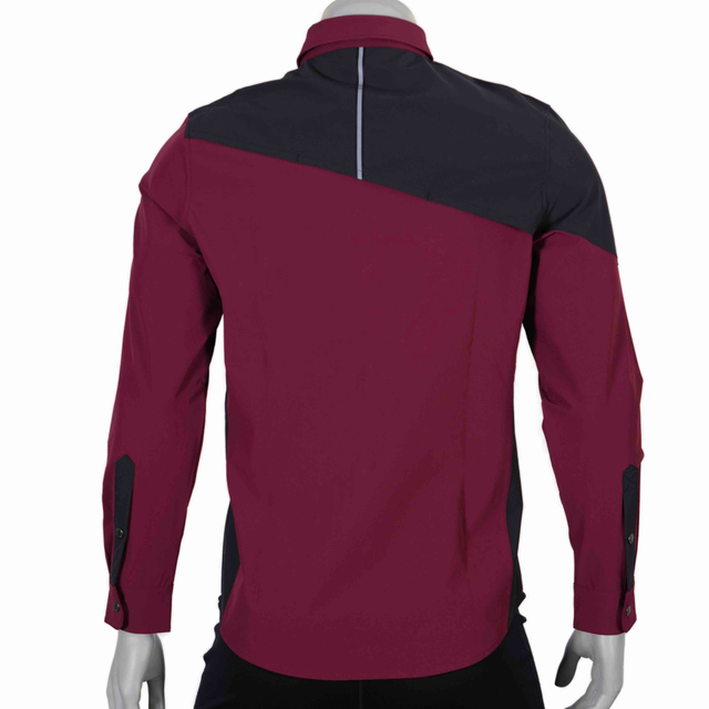 Mens Trekking Hiking Camping Color Block Zip Pocket Shirts