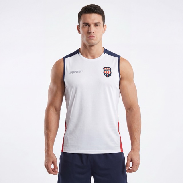 Mens Color Block Football Team Logo Vest
