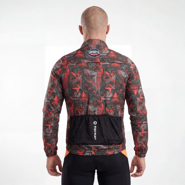 Water Proof All over Print Reflective Trim Rain Cycling Jacket