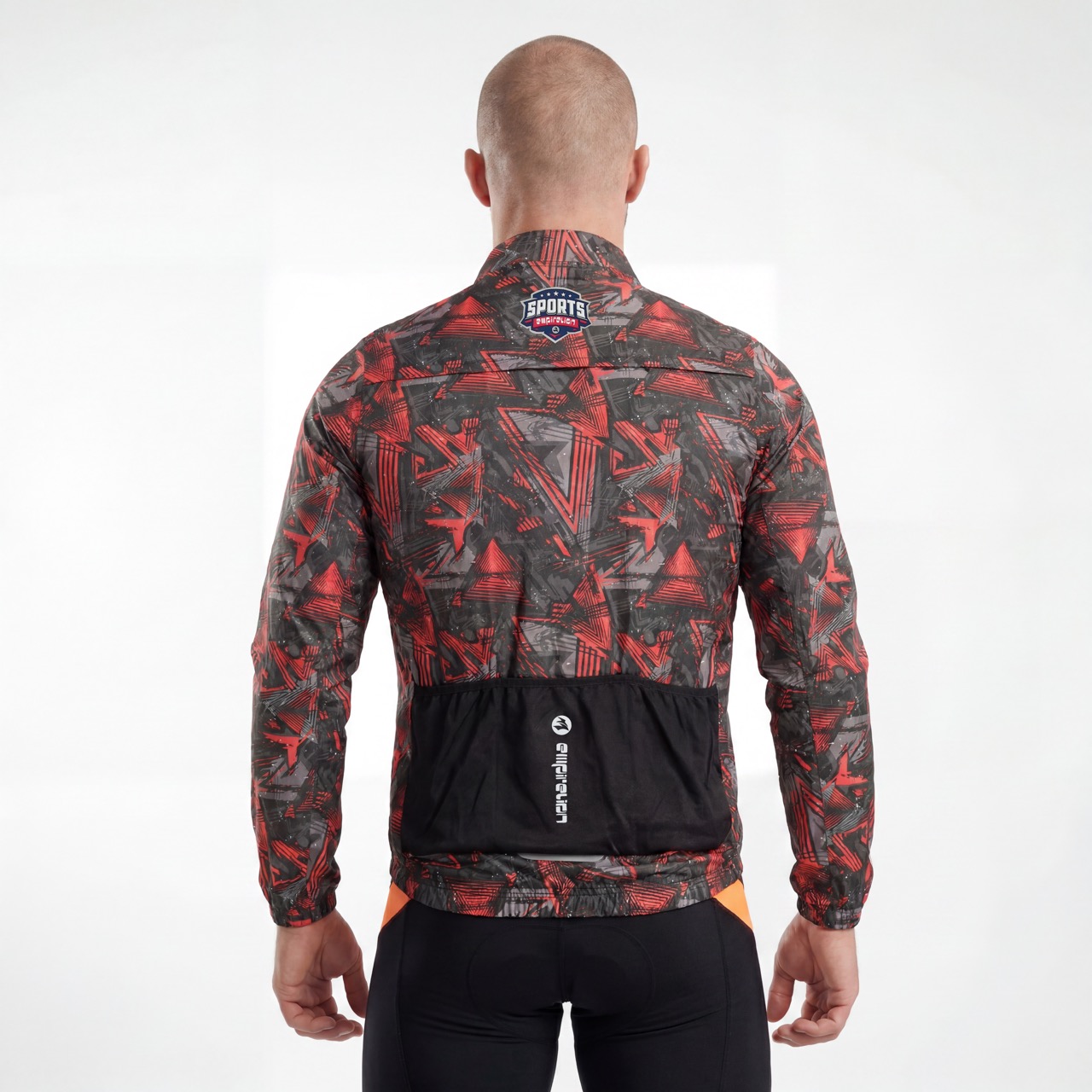 Water Proof All over Print Reflective Trim Rain Cycling Jacket