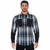 Mens Yarn Dyed Check Laser Cut Hole Yoke Hiking Shirts
