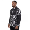 Mens Camouflage Print Color Blocked Laser Holes Yoke Double Sleeve Trekking Shirt