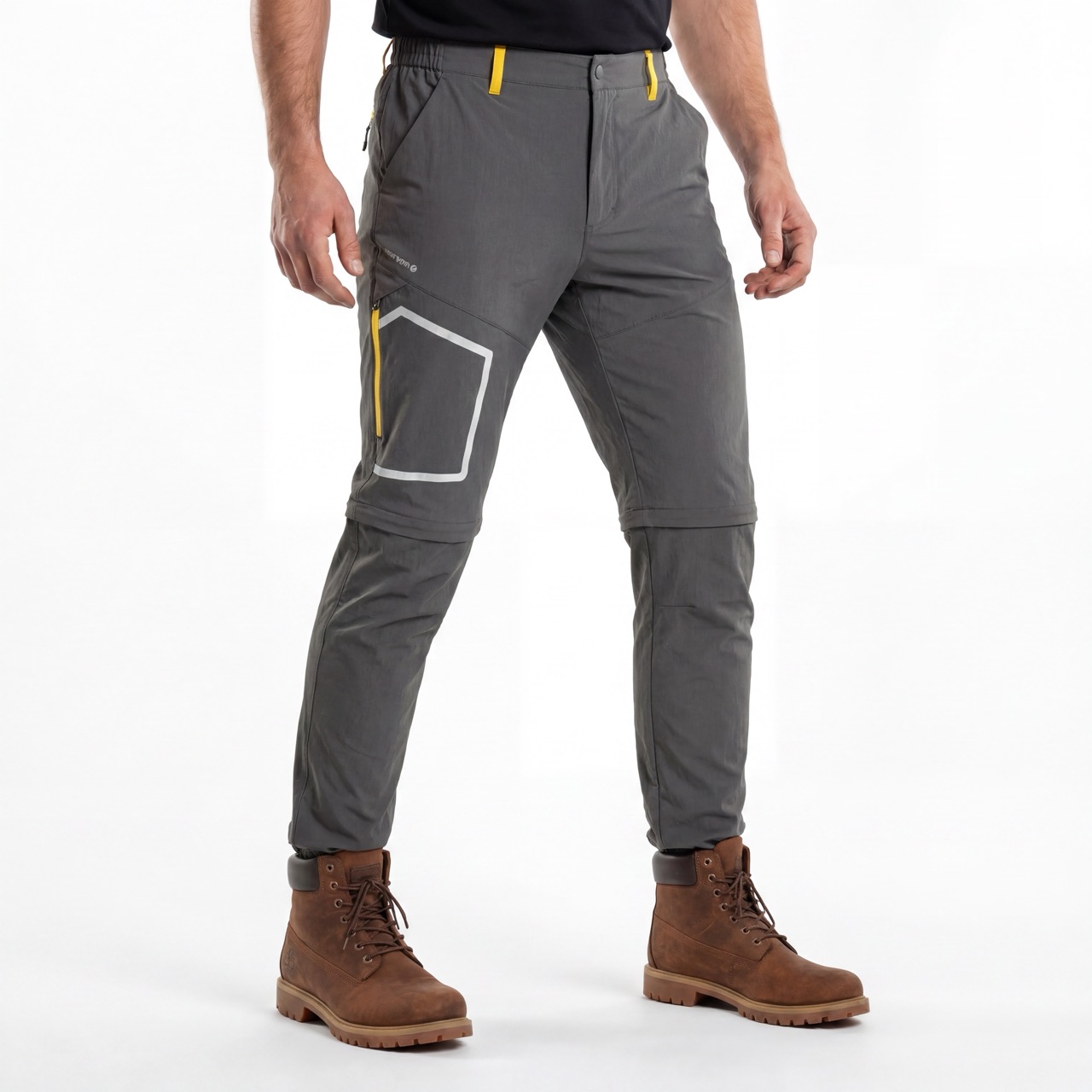 Mens Sports Fashion Zipper Off Pants Color Block Trekking Trousers