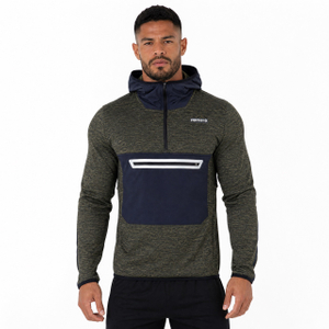 Trekking Mid Weight Running Half Zip Patch Pocket Hoodie