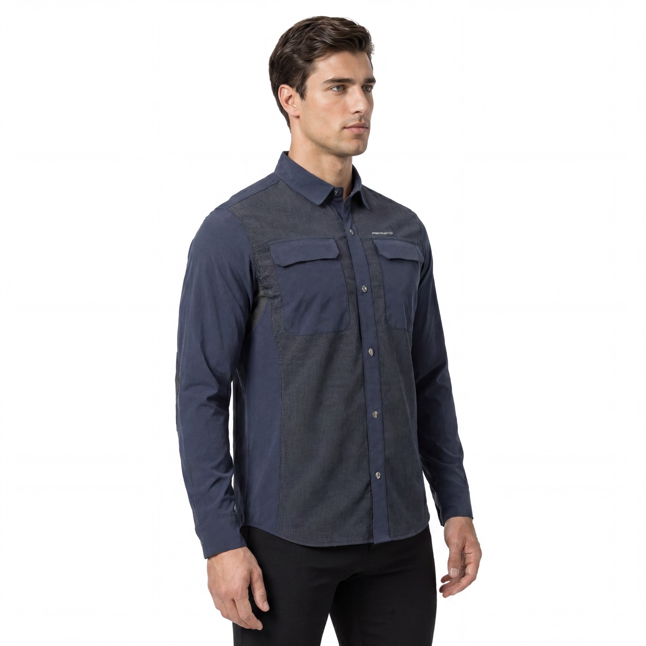 Mens Hiking Camping Fishing Cooling Back & Armpit Vent Snaps Up Patch Pockets Stripes Shirts