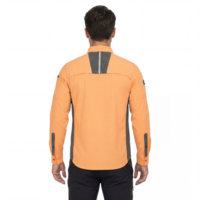 Mens Hiking Camping Fishing Cooling Back & Armpit Vent Snaps Up Contrast Functional Shirts