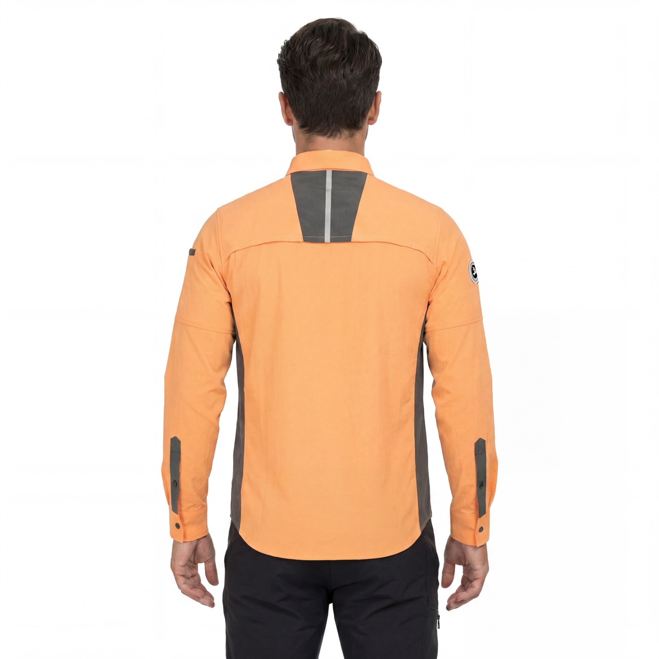 Mens Hiking Camping Fishing Cooling Back & Armpit Vent Snaps Up Contrast Functional Shirts