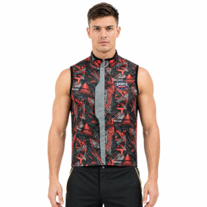 Men's Allover Print Water Proof Wind Vest