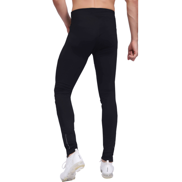 Men's High Waist Thermal Underwear Knee Padded Tight Leggings With Crotch Gusset