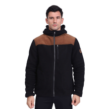 Men's Heavy Polar Fleece Corduroy Patches Winter Military Tactical Hoodie
