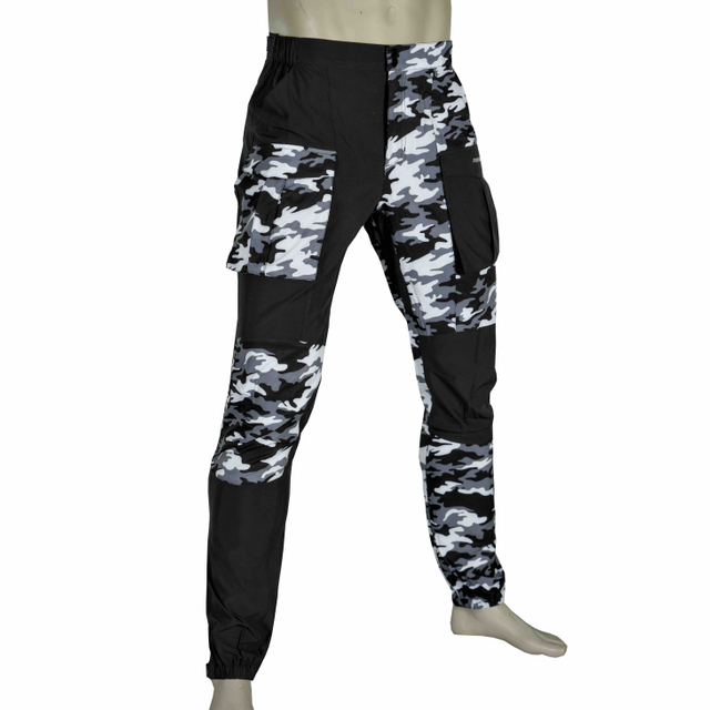 Mens Camouflage Print Color Block Panels Hiking Pant