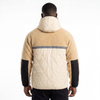 Mens Bonded Sherpa Quilting Panel Reflective Trim Winter Outdoor Hoodie Jacket