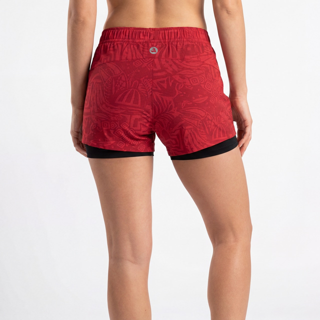 Womens Allover Print Running 2 in 1 Shorts