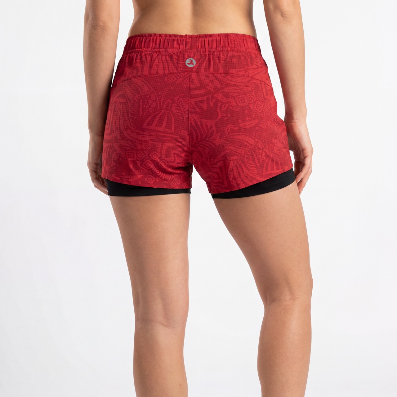 Womens Allover Print Running 2 in 1 Shorts