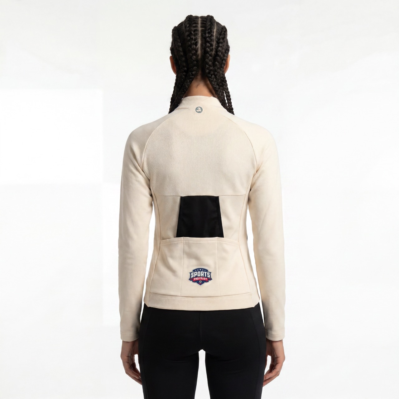 Womens Reglan Sleeve Panel Mesh Trim Cycling Jacket