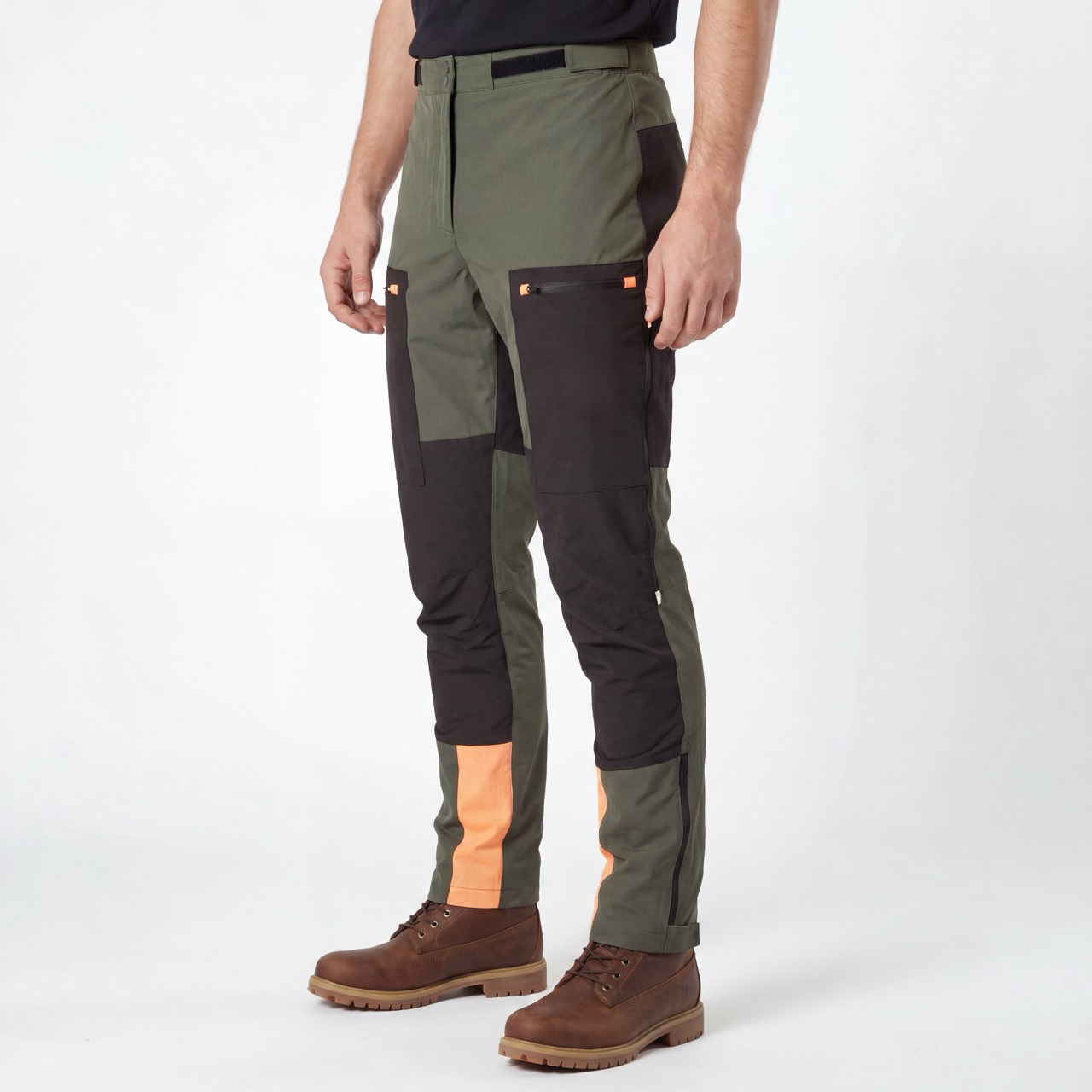Mens Adjustable Waist Panels Hiking Trekking Trousers